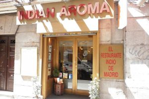 Front view of North indian restuarant indianaroma in Calle de Ventura de la Vega Madrid Spain